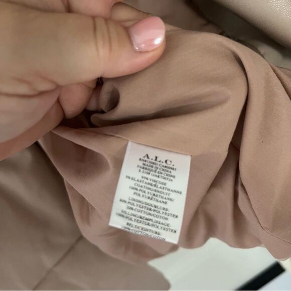 A.L.C. Liam Faux Leather Puffer Jacket Size Small in Fog Cream NEW with tags - Picture 12 of 16